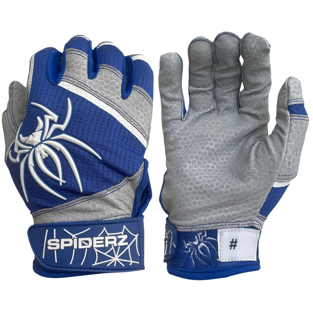 2022 Spiderz PRO Model Batting Gloves: Royal Blue/White