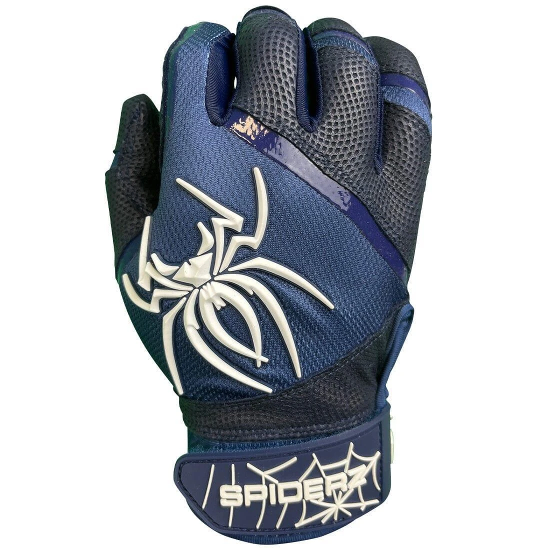 2023 Spiderz Pro Model Batting Gloves: Navy Blue/White - Image 2