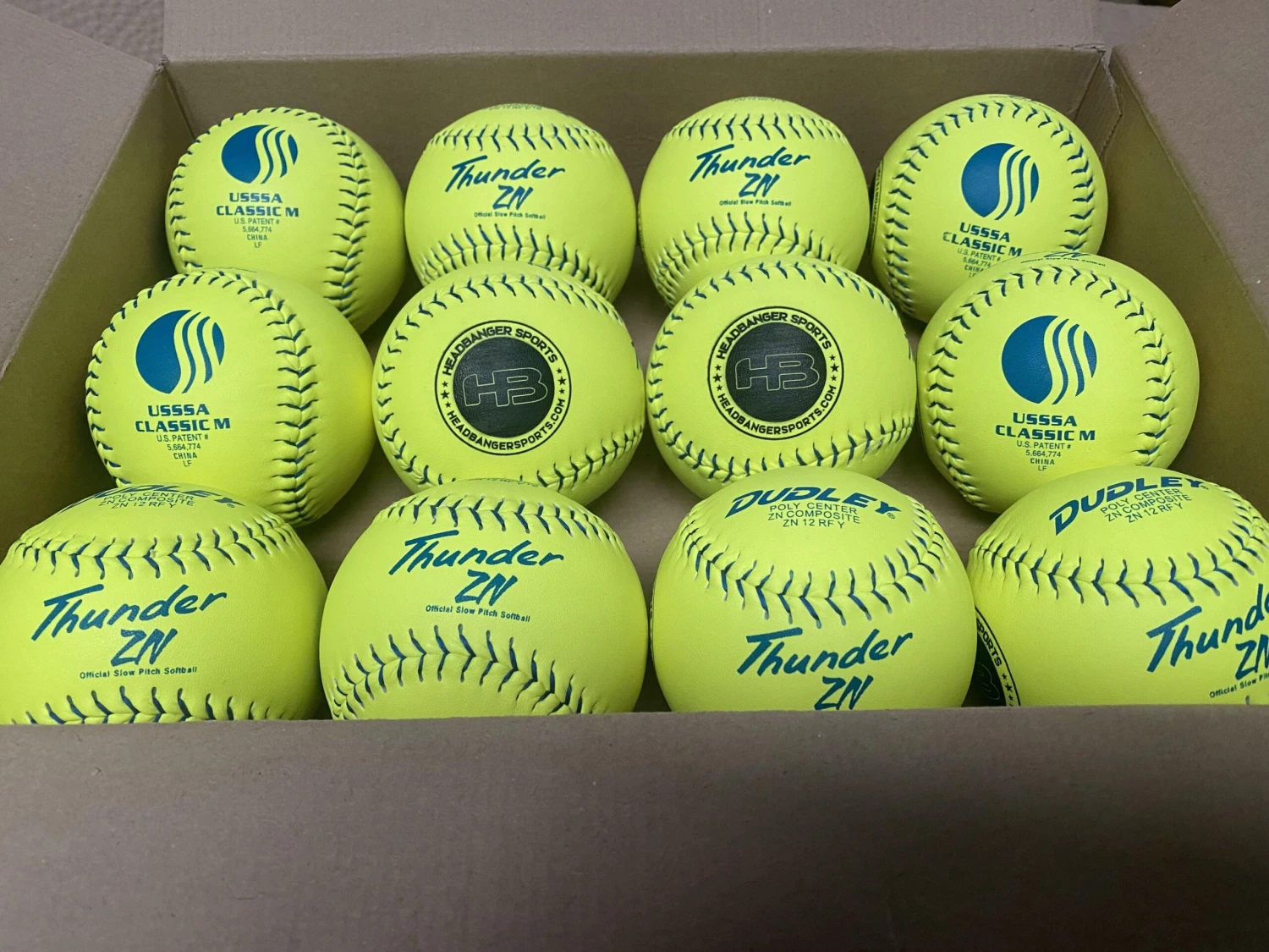 Dudley Thunder ZN 12" Classic M USSSA Slowpitch Softballs (DOZEN): 4U540Y - Image 2