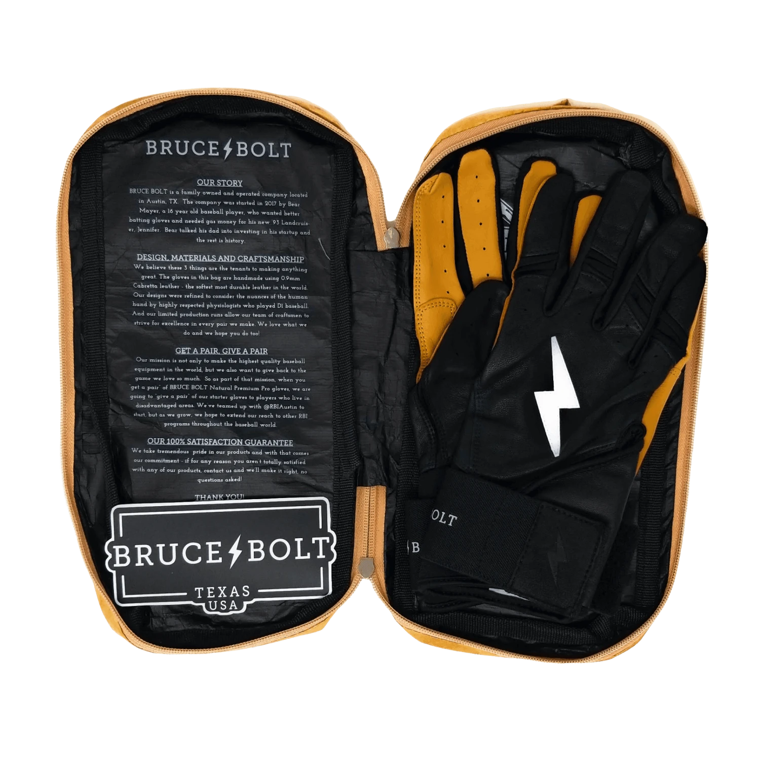 Bruce Bolt PREMIUM PRO Long Cuff Batting Gloves: Black - Image 5
