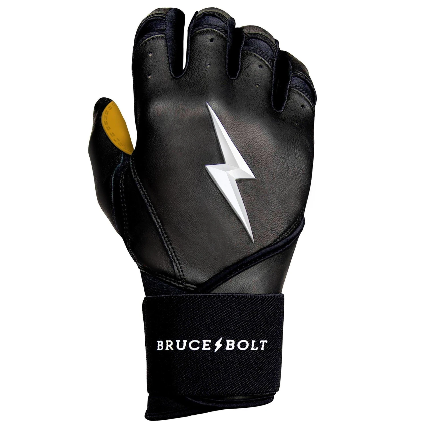 Bruce Bolt PREMIUM PRO Long Cuff Batting Gloves: Black - Image 8