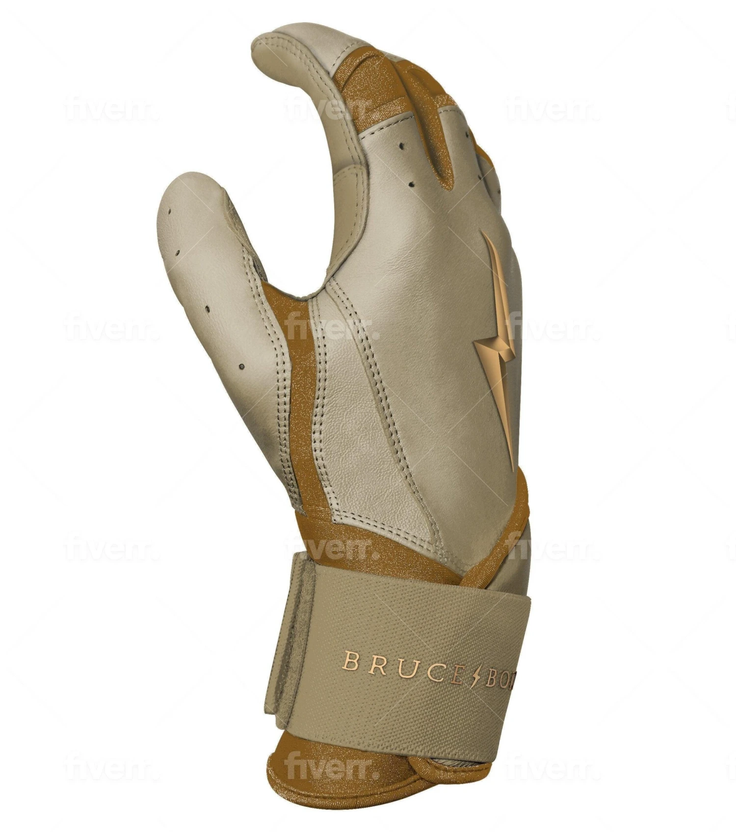 Bruce Bolt PREMIUM PRO Gold Series Batting Gloves: Long Cuff - Image 8
