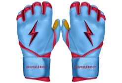 Bruce Bolt PREMIUM PRO BADER Series Long Cuff Batting Gloves: Baby Blue