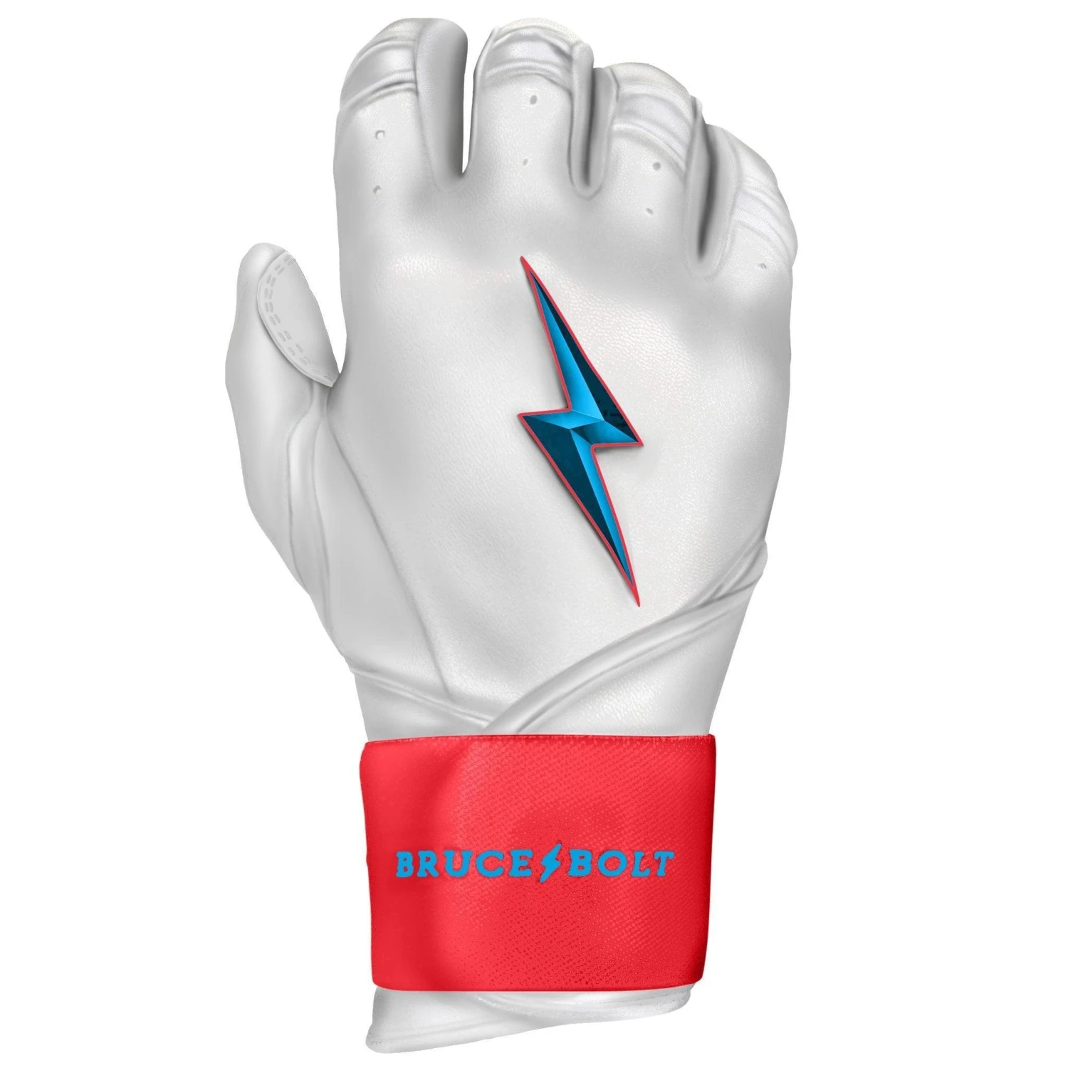 Bruce Bolt PREMIUM PRO BRINSON Series Long Cuff Batting Gloves: White - Image 4