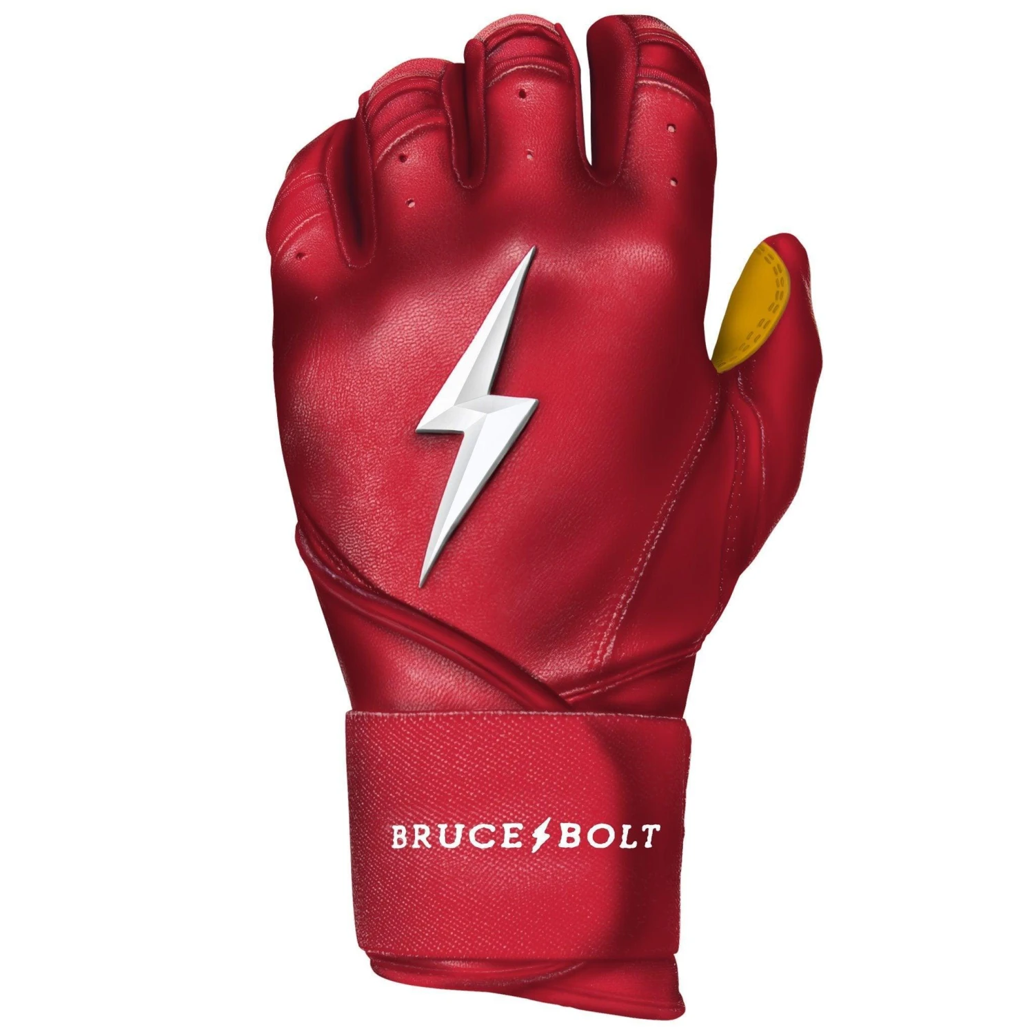 Bruce Bolt PREMIUM PRO Long Cuff Batting Gloves: Red - Image 3
