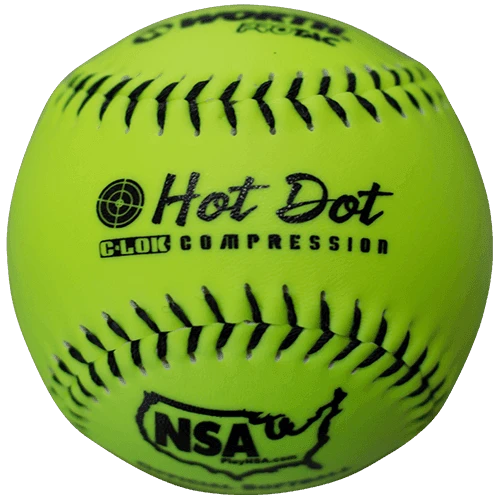 Worth 11" Hot Dot NSA Slowpitch Softballs 52/275 (Dozen): NO11SY