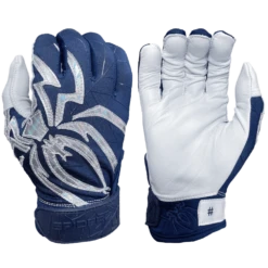 2022 Spiderz PRIZM Batting Gloves: Navy Blue/Silver