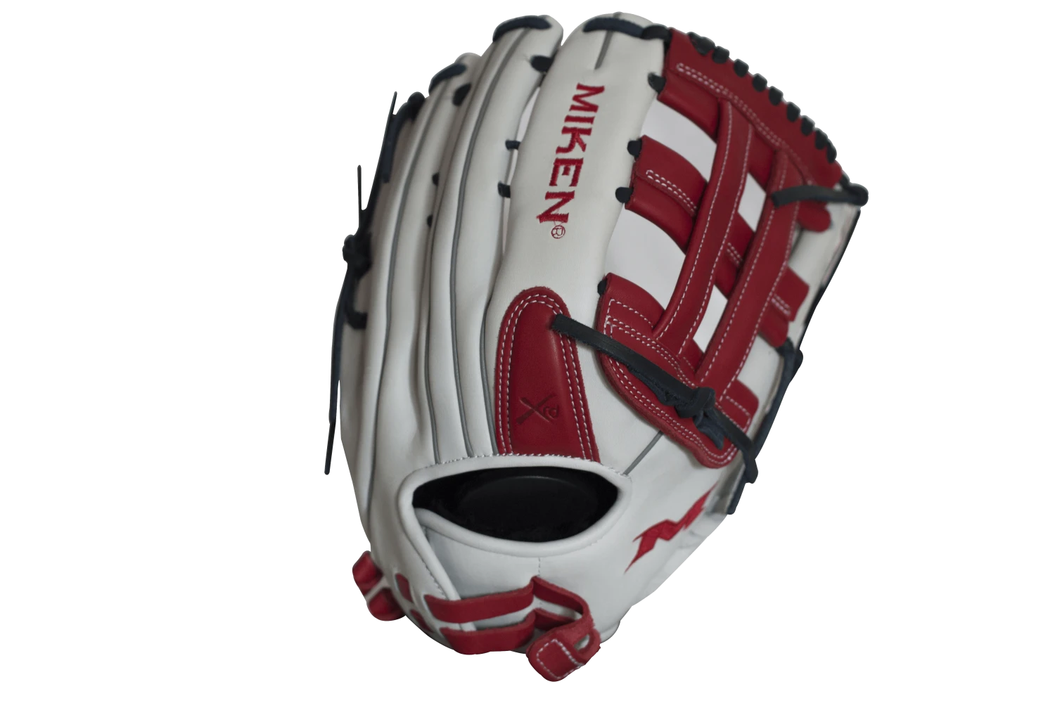 Miken Pro Series 14β³ Slow Pitch Fielding Glove β White/Scarlet/Navy: PRO140WSN - Image 3