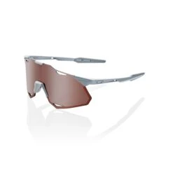 100% HYPERCRAFT Sunglasses Matte Stone Grey - HiPER Crimson Silver Mirror Lens
