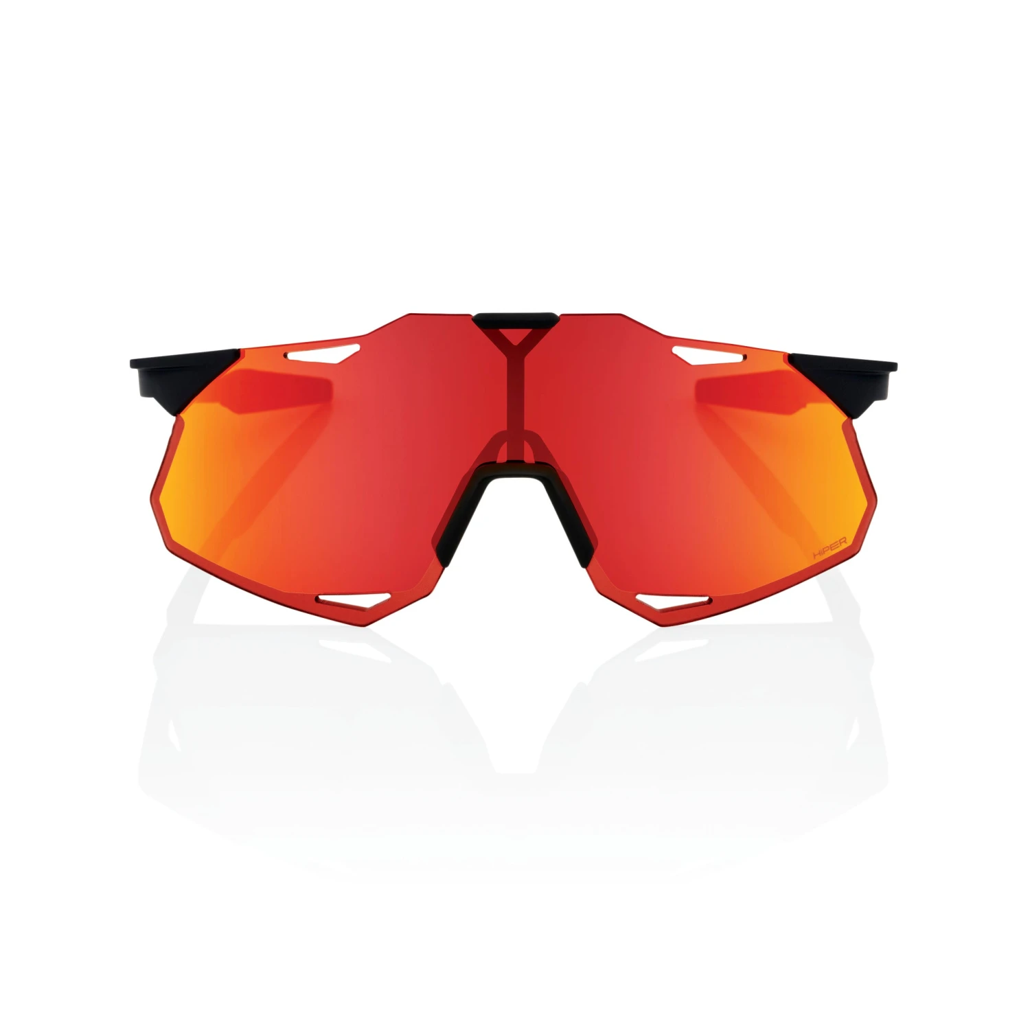 100% HYPERCRAFT XS (Youth) Sunglasses Soft Tact Black - HiPER Red Multilayer Mirror Lens - Image 4