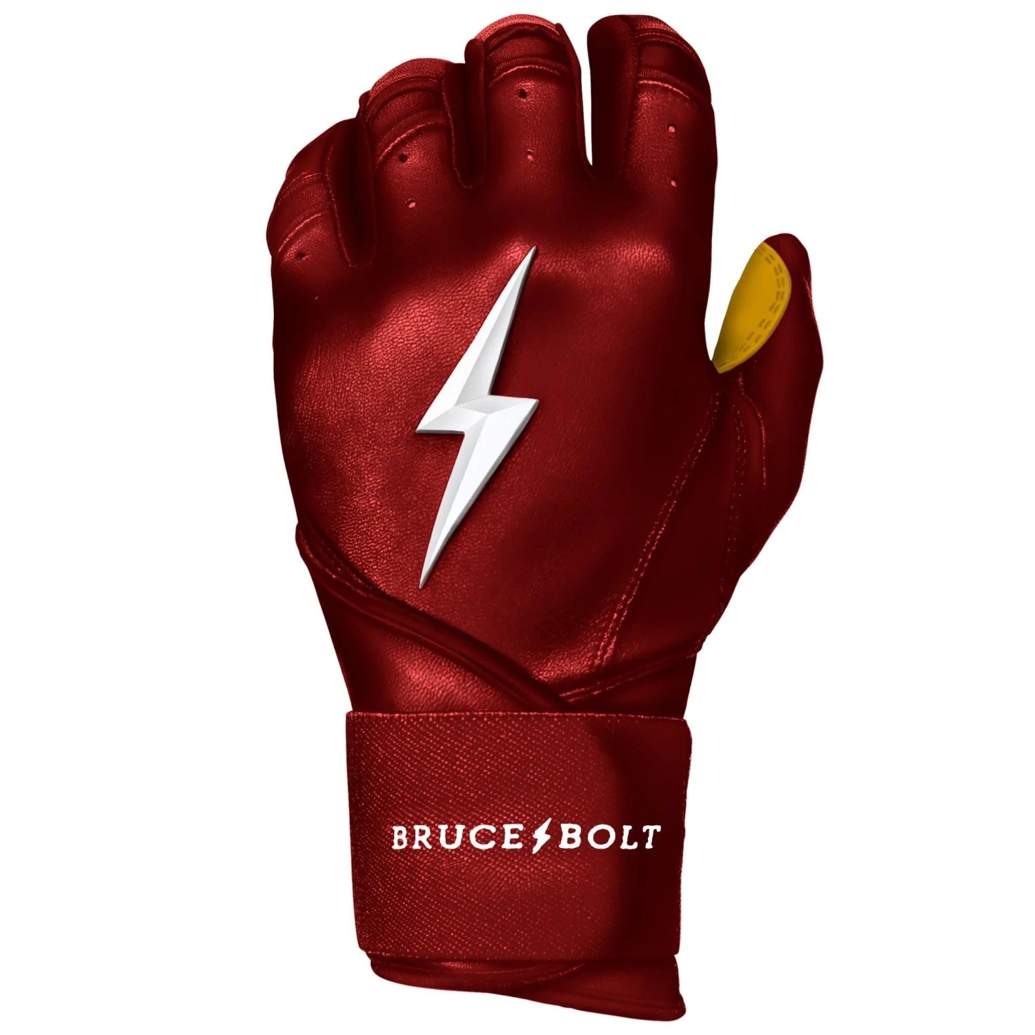 Bruce Bolt PREMIUM PRO Long Cuff Batting Gloves: Maroon - Image 3
